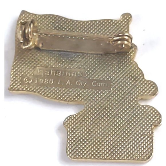 1984 Olympics Bahamas Coca Cola Los Angeles Official International Pin Sam Eagle - Picture 2 of 4